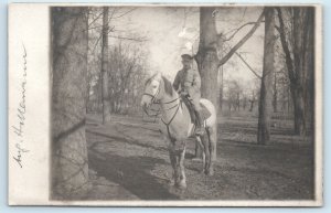 RPPC WWI German Cavalry Soldier Real Photo Postcard
