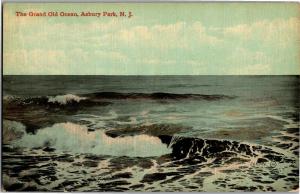 The Grand Old Ocean Surf Waves Asbury Park NJ Vintage Postcard Q08