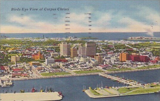 Birds Eye View Of Corpus Christi 1953