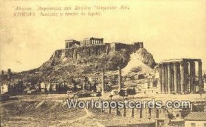 Acropole et temple de Jupiter Athenes Greece Unused 