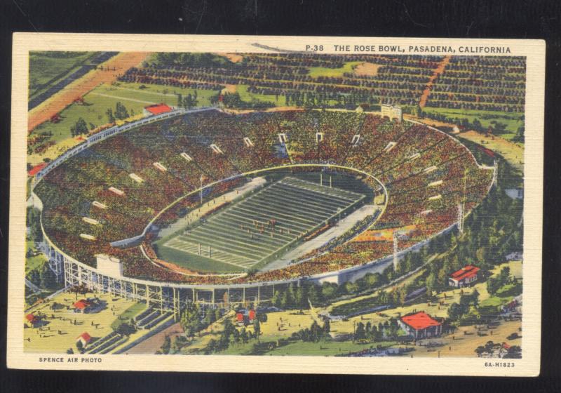 PASADENA CALIFORNIA THE ROSE BOWL FOOTBALL STADIUM VINTAGE POSTCARD