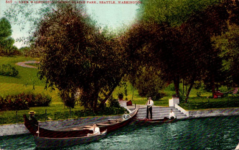 Washington Seattle Denny Blaine Park Gondola On Lake Washington 1908