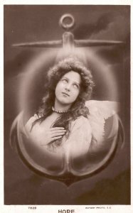 Vintage Postcard 1906 Hope Beautiful Woman Young Lady Curly Long Hair