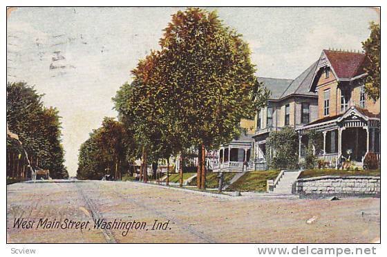 West Main Street, Washington,  Indiana, PU-1910