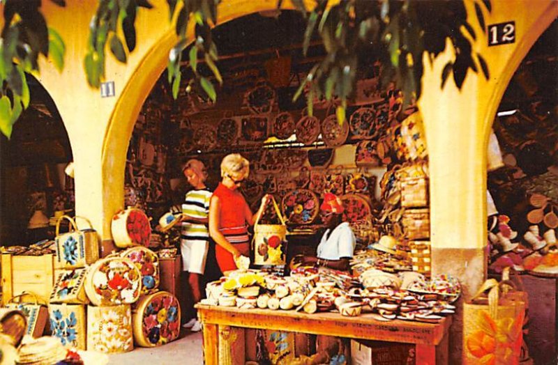 Straw Market at the International Bazaar Nassau in the Bahamas Postal used un...