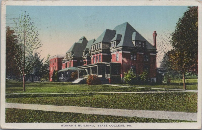 Postcard Woman's Building Penn State College PA 1915