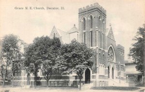 DECATUR, Illinois IL   GRACE ME CHURCH~Methodist Episcopal  VINTAGE B&W Postcard