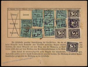 3rd Reich Germany 1935 Membership Revenue Card NSDAP Hilfskasse 77192