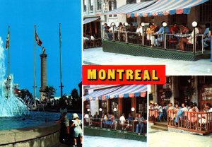 CONTINENTAL SIZE POSTCARD QUAD IMAGES OF MONTREAL QUEBEC CANADA 1970s