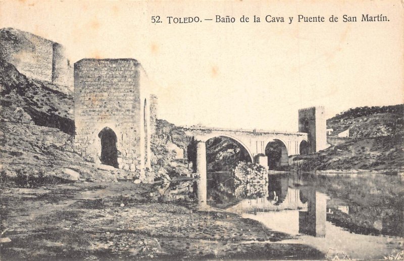 A991 Spain Toledo Bano de la Cava y puente de San Martin Bridge vintage postcard