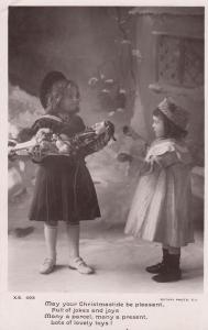 Child Toymaker Giant Egyptian Doll Real Photo Christmas Old Postcard