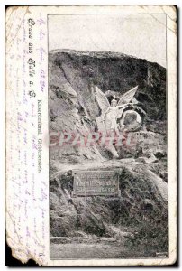 Old Postcard Fancy Grusse aus Halle Kaiserdenkmal