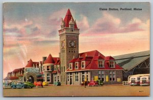 Portland, Maine - Union Station - Postcard