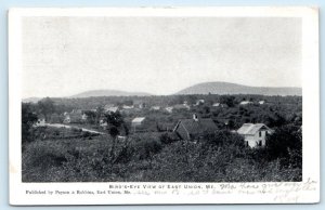 EAST UNION, Maine ME ~ BIRD'S EYE VIEW 1908 Knox County UDB Postcard