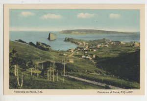 P2573 vintage postcard panorama de perce, P.Q. harbor town canada