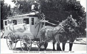 PIONEER VILLAGE, NE Nebraska  Horse-drawn OMNIBUS   c1950s  Roadside   Postcard