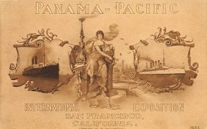 SAN FRANCISCO PPIE 1915 Steamships Poster-Style Art Rare Vintage Postcard
