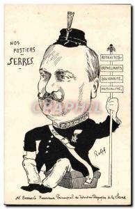 Old Postcard Satirical policy Our postmen Seeres main Postmaster and Telegrap...