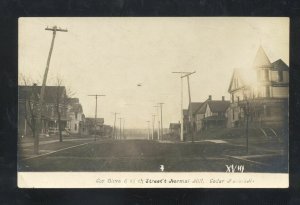 RPPC DECAR FALLS IOWA DOWNTOWN STREET SCENE VINTAGE REAL PHOTO POSTCARD