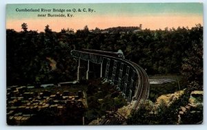 BURNSIDE, KY Kentucky ~ Cumberland River RAILROAD BRIDGE c1910s Postcard