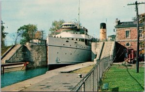 Sault Ste Marie Ontario 'Keewatin' CPR Great Lakes Cruise Boat Postcard H60