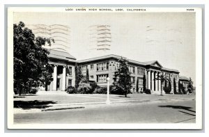 Vintage Early 1900's Postcard Lodi Union High School California POSTED