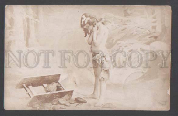 111719 NUDE Angel CUPID Girl Vintage PHOTO PC