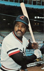 LERON LEE CLEVELAND INDIANS BASEBALL BLACK AMERICANA POSTCARD (1970s)