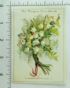 1870's-80's Embossed Niagara Corn Starch Lily-Of-Valley Bouquet Fabulous! P88