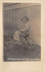 Child with tricycle Real Photo Bicycle Unused 