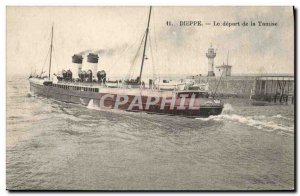 Old Postcard Boat Dieppe The departure of the Thames