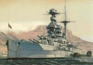 (av91) HMS Malaya and Fairey Swordfish at Cape Town Africa Postcard