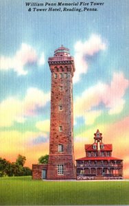 Pennsylvania Reading William Penn Memorial Fire Tower and Tower Hotel