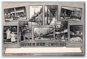 Côte-d'Or France Postcard Souvenir of Beaune Hotel Dieu c1910 Multiview