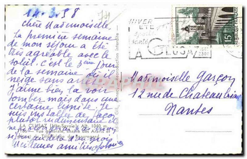 La Clusaz - The Teleferique - Old Postcard