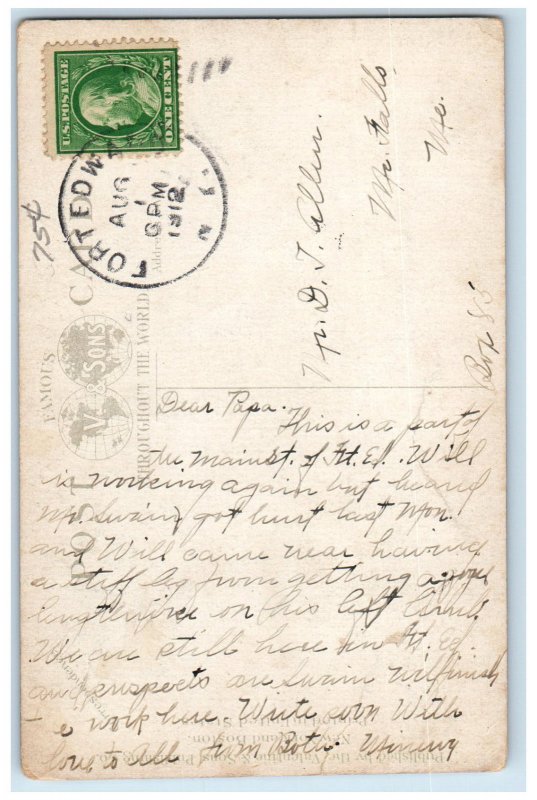 1912 Broadway North From Post Office Fort Edward New York NY Antique Postcard United States