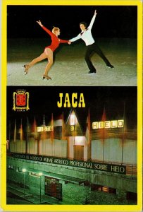 Alto Aragon Jaca Spain  Figure Skaters Pista Hielo Postcard C8