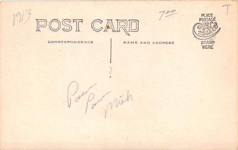 Eagle Lake (East Side) View~near Paw Paw Michigan~1913 RPPC-Postcard