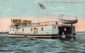 Dorchester Bay Massachusetts US Life Saving Station Vintage Postcard AA41319