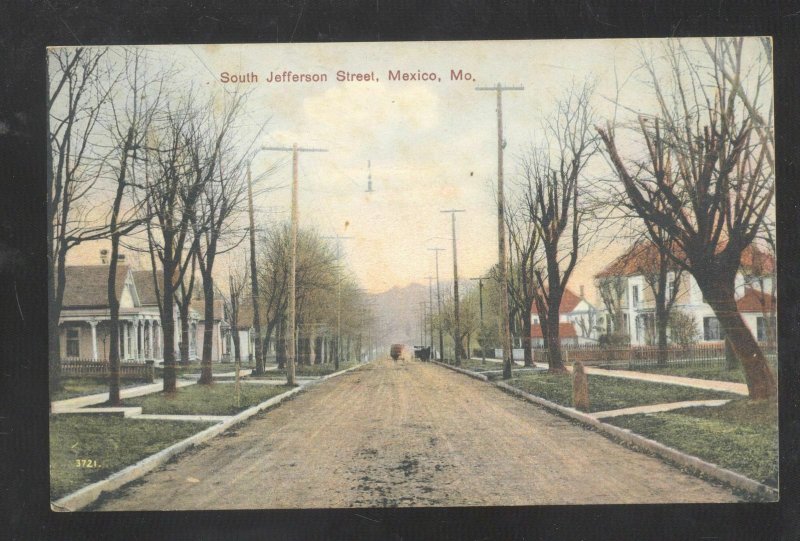 MEXICO MISSOURI RESIDENCE STREET SCENE SECOND ST. VINTAGE POSTCARD 1908