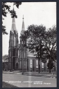 h53 - AUSTIN MN-Minnesota 1948 St Augustine Catholic Church Real Photo Postcard