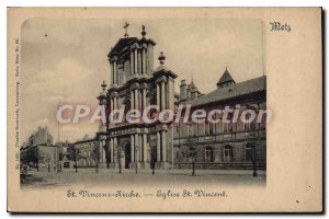 Old Postcard Metz Church St Vincent