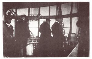 Zeppelin Airship Gondola Interior with men driving POSTCARD