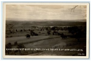 c1930's View From Knobley Mt. East Side US 50 New Creek WV RPPC Photo Postcard