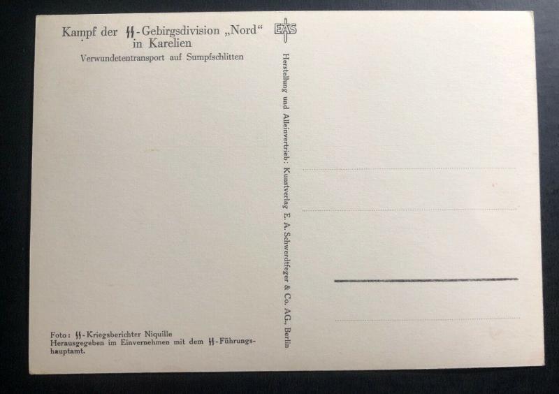 Mint Germany RPPC Postcard  Waffen SS  Wounded Marshall Transportation