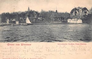 GRUSS AUS WANNSEE BERLIN GERMANY SHIP SCHWEDISCHER PAVILION POSTCARD 1901