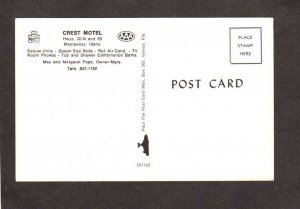 ID Crest Motel Montpelier Idaho Max Margaret Pope Owners Postcard