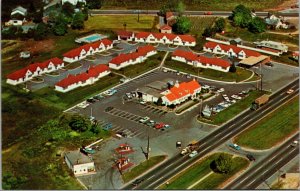 Vtg 1950s Dutch Village Motel Aerial View New Castle Delaware DE Postcard