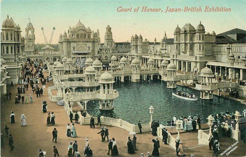 Amusement Exposition 1910 UK Court Honor British Exhibition Postcard 20-8077