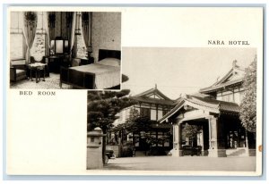 c1940's Bed Room Hotel Entrance Nara Hotel Nara Japan Vintage Postcard